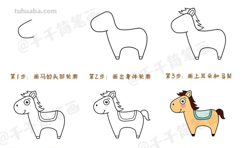 幼儿入门简笔画大全，简单6步学会画小动物，快收藏起来吧