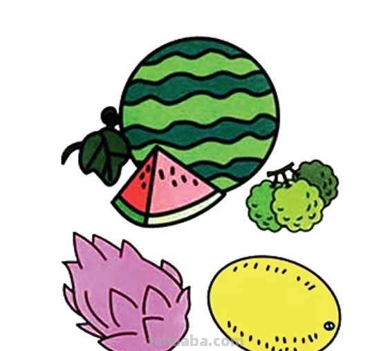 常见水果简笔画，让小画家自己来画画水果吧~