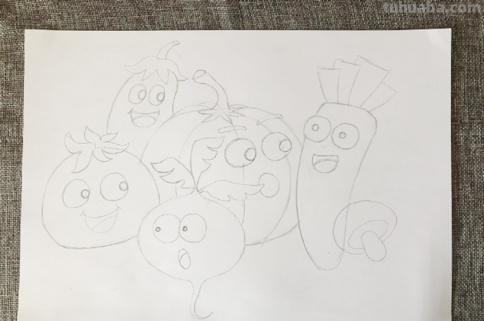 马克笔简笔画教程~可爱的蔬菜简笔画~