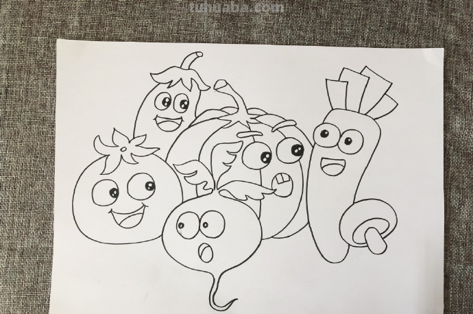马克笔简笔画教程~可爱的蔬菜简笔画~