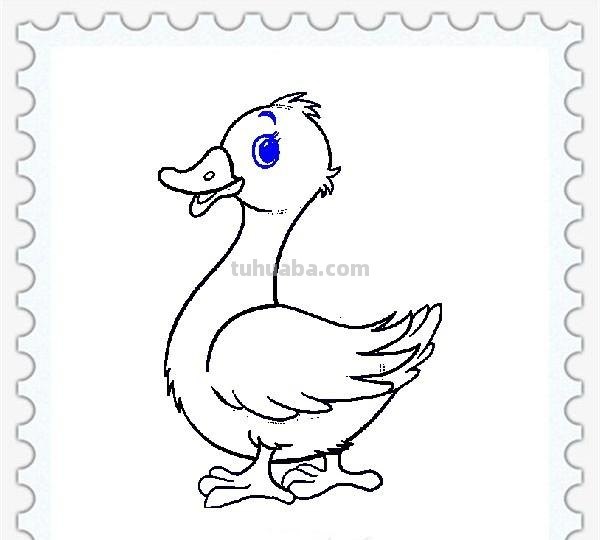 儿童简笔画精选「家禽家畜」-小黄鸭的画法