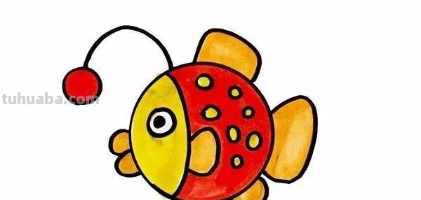 每天学一幅简笔画-灯笼鱼简笔画画法步骤图片教程