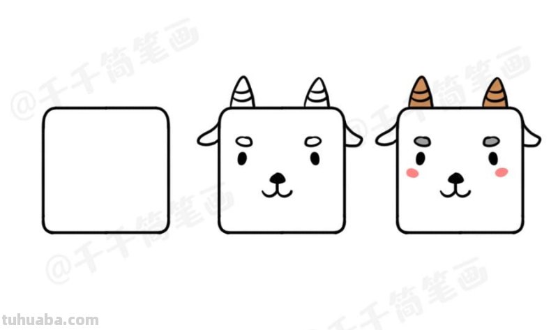 30种正方形动物简笔画大全！兔猫狗老虎怎么画，收藏起来教孩子