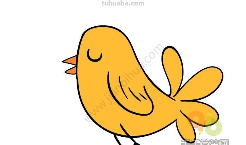 《小鸟和大树》儿歌简笔画