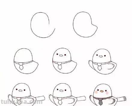 简笔画 - 一组孩子都爱画的，萌萌哒小鸟简笔画，建议收藏学习！