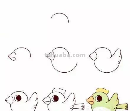 简笔画 - 一组孩子都爱画的，萌萌哒小鸟简笔画，建议收藏学习！