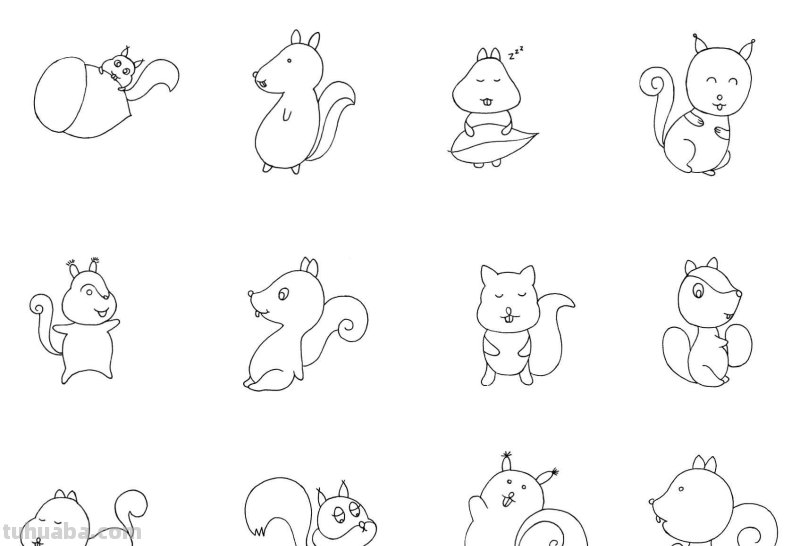 干货！各种小动物的60种简笔画画法，学会画画必备素材