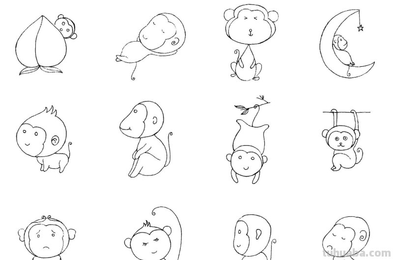 干货！各种小动物的60种简笔画画法，学会画画必备素材