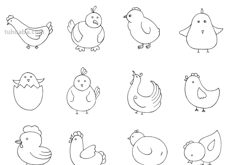 干货！各种小动物的60种简笔画画法，学会画画必备素材