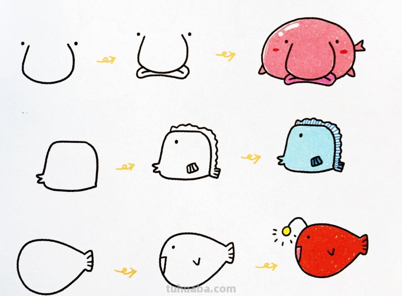 爱美术，爱动物，手帐中的简笔画-海洋动物