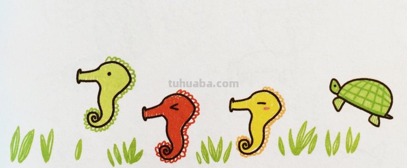 爱美术，爱动物，手帐中的简笔画-海洋动物