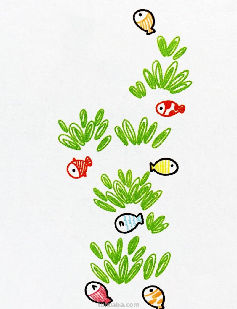 爱美术，爱动物，手帐中的简笔画-海洋动物