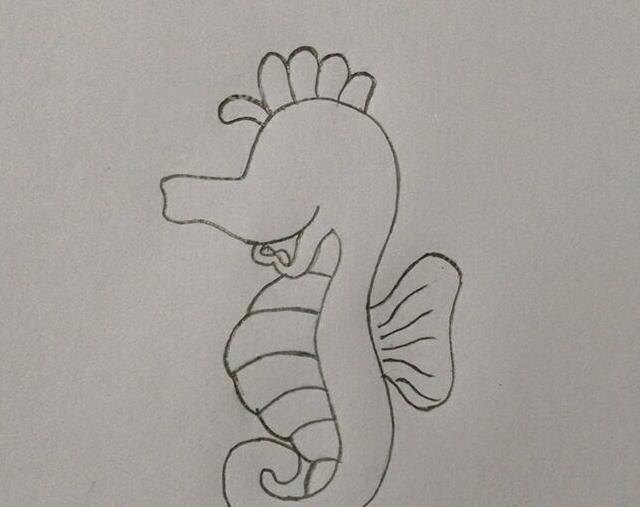 简笔画 教你画海洋生物小可爱海马