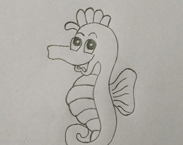 简笔画 教你画海洋生物小可爱海马