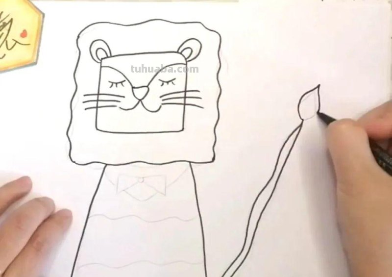 用线描的方式画狮子简笔画，掌握画画技巧和兴趣爱好