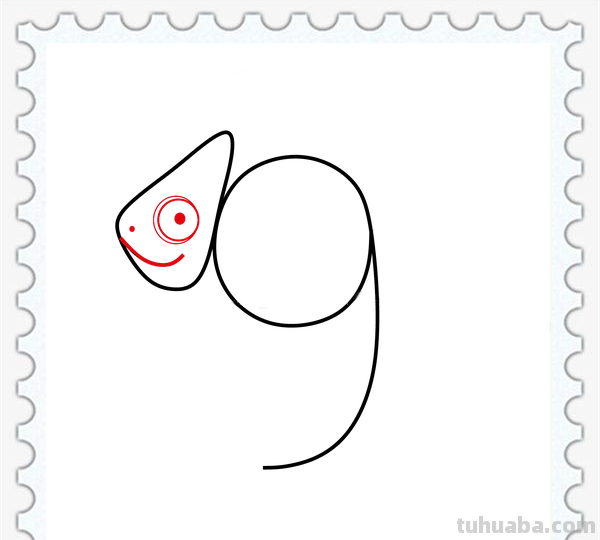 儿童简笔画精选-用数字 “9” 画变色龙（Chameleon）