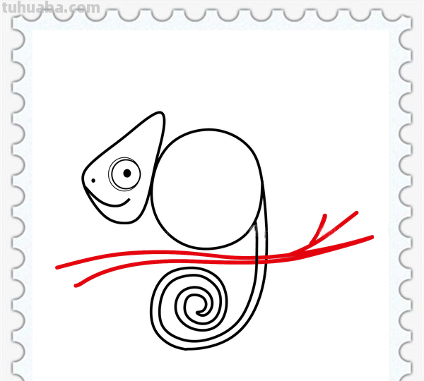 儿童简笔画精选-用数字 “9” 画变色龙（Chameleon）