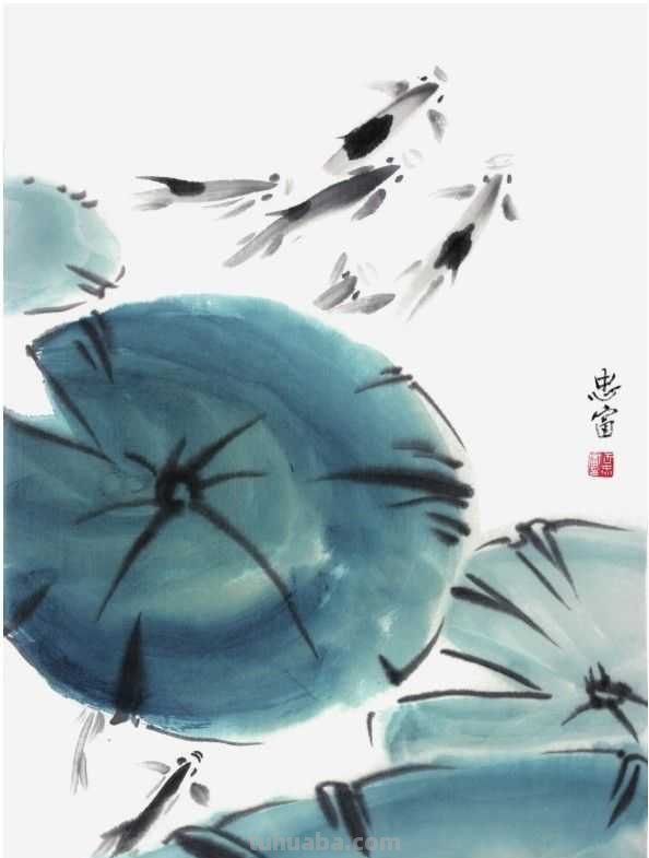 莲叶怎么画？不会上色？快来学习这几点画法，学会几分钟一幅画！