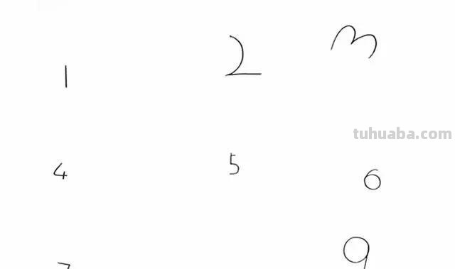 每天学一幅简笔画-1到9数字画动物简笔画步骤教程