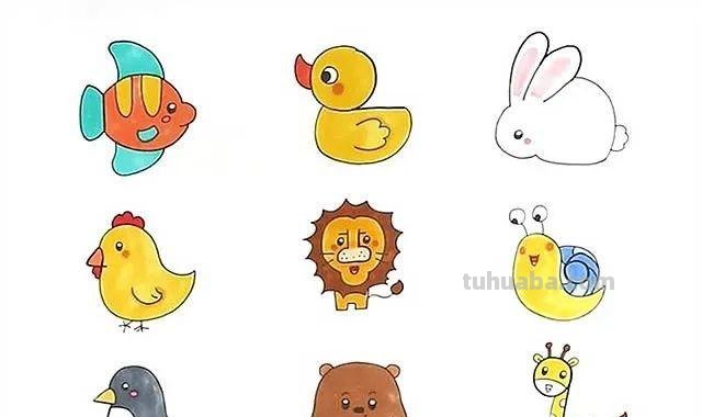 每天学一幅简笔画-1到9数字画动物简笔画步骤教程