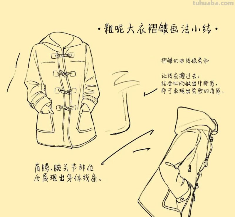 「绘画教程」各种不同类型衣服的褶皱画法（服装教程）