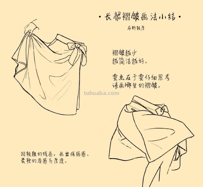 「绘画教程」各种不同类型衣服的褶皱画法（服装教程）