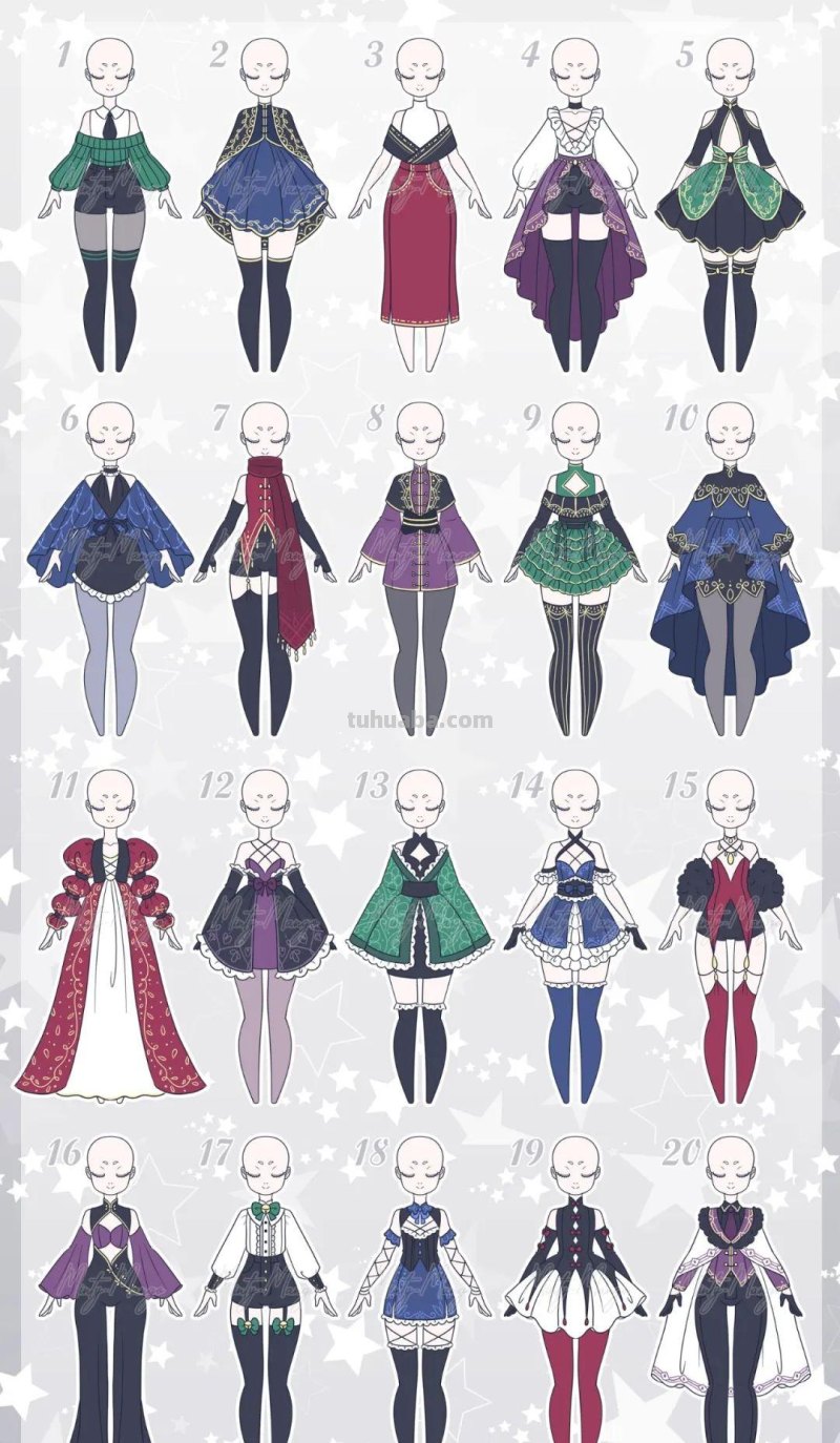 「绘画参考」167种女性服装设计参考 ​​​（服装参考）