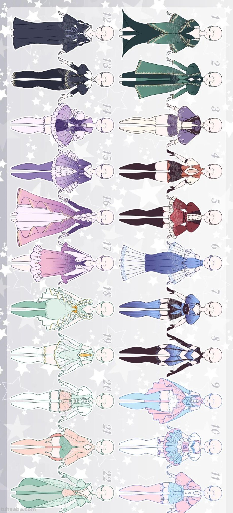 「绘画参考」167种女性服装设计参考 ​​​（服装参考）