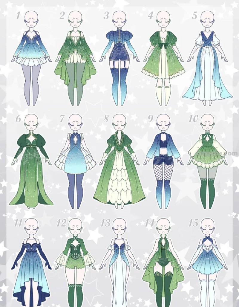 「绘画参考」167种女性服装设计参考 ​​​（服装参考）