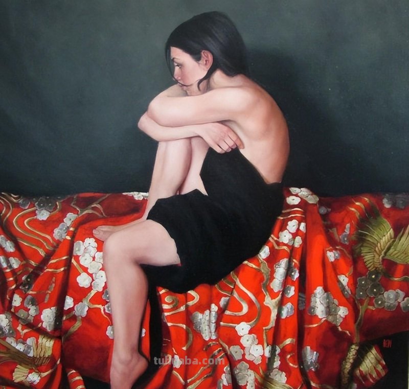 Stephanie Rew绘画作品：日本传统服装 和服