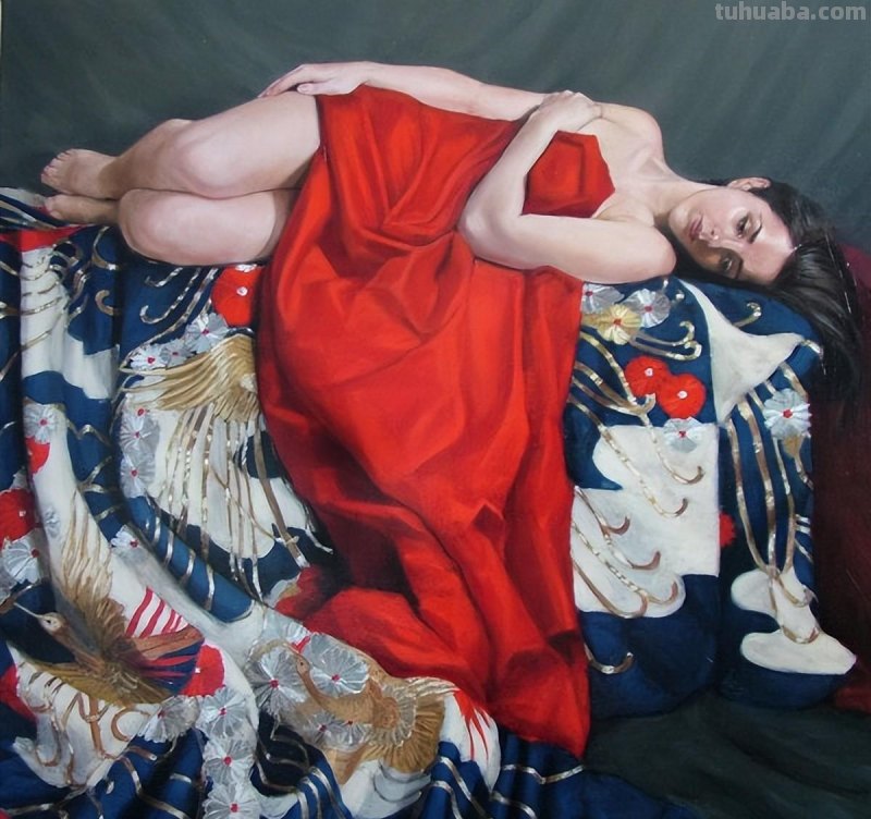 Stephanie Rew绘画作品：日本传统服装 和服