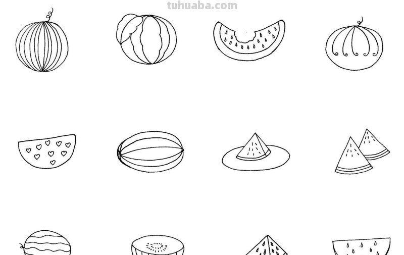 干货！一组食物简笔画送给喜欢画画的你，快来学习临摹吧