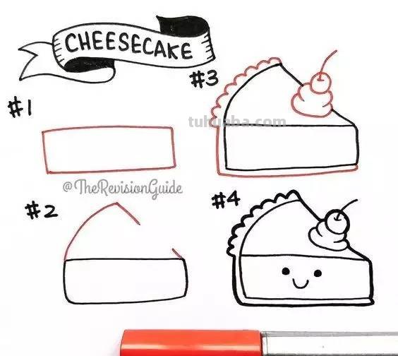 儿童简笔画：十几款零食与小甜品的画法，简单的美食更充满诱惑力