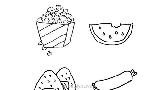 卡通食物/甜品简笔画图片大全