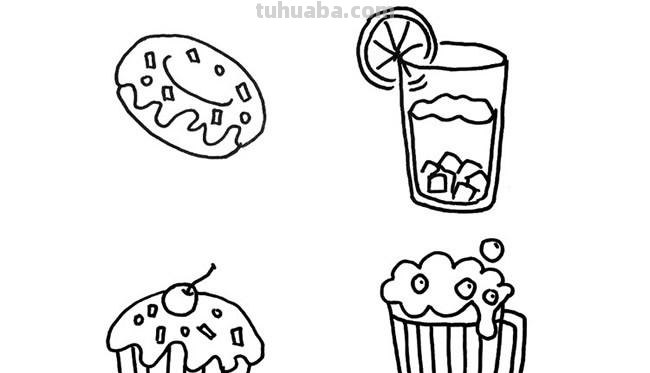 卡通食物/甜品简笔画图片大全