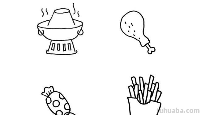 卡通食物/甜品简笔画图片大全