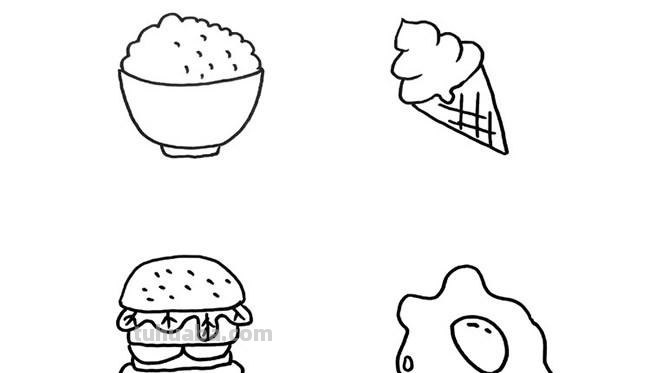 卡通食物/甜品简笔画图片大全