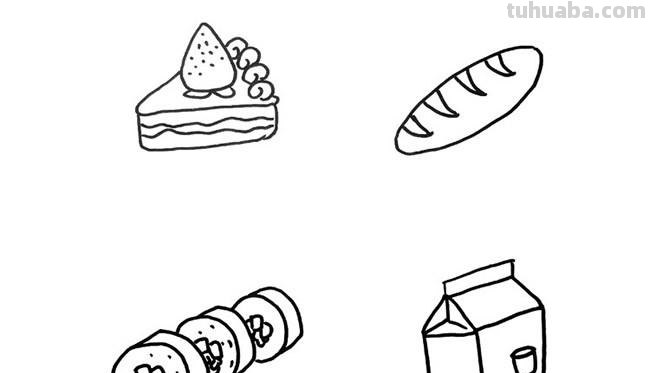 卡通食物/甜品简笔画图片大全