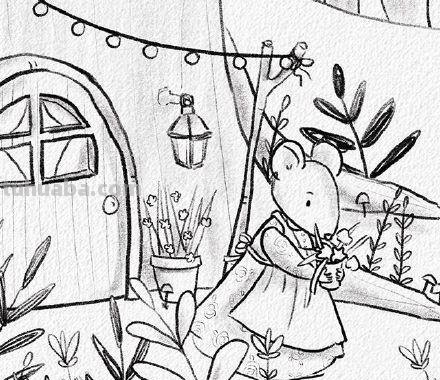 一组小朋友日常生活手绘简笔画插画