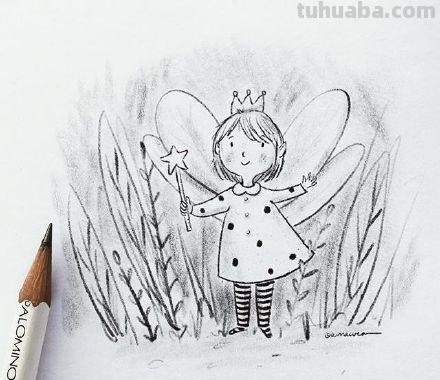 一组小朋友日常生活手绘简笔画插画