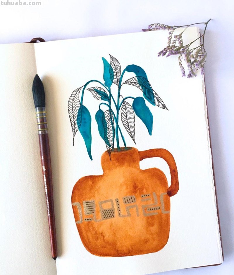不会水彩画？用这个小技巧 水彩画简单又好看