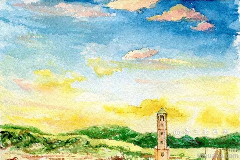 水彩风景画教程，老王教你画水彩