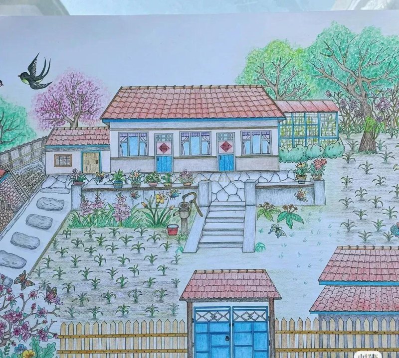 适合8—15岁好看好学的彩铅风景画，喜欢的可以收藏临摹