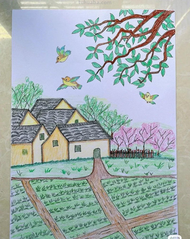 适合8—15岁好看好学的彩铅风景画，喜欢的可以收藏临摹