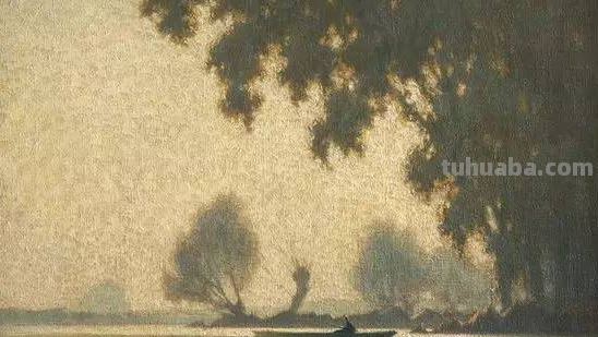 外国画家的18副水彩风景画，风景唯美，画风轻灵，神似中国山水画