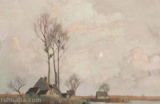 外国画家的18副水彩风景画，风景唯美，画风轻灵，神似中国山水画