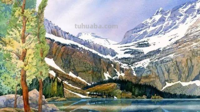 用水彩画出来的风景画，比真实的风景还要美丽