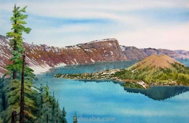 用水彩画出来的风景画，比真实的风景还要美丽