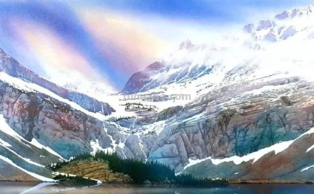 用水彩画出来的风景画，比真实的风景还要美丽