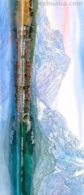 用水彩画出来的风景画，比真实的风景还要美丽